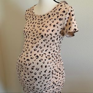 Leopard Print T-Shirt Maternity Dress